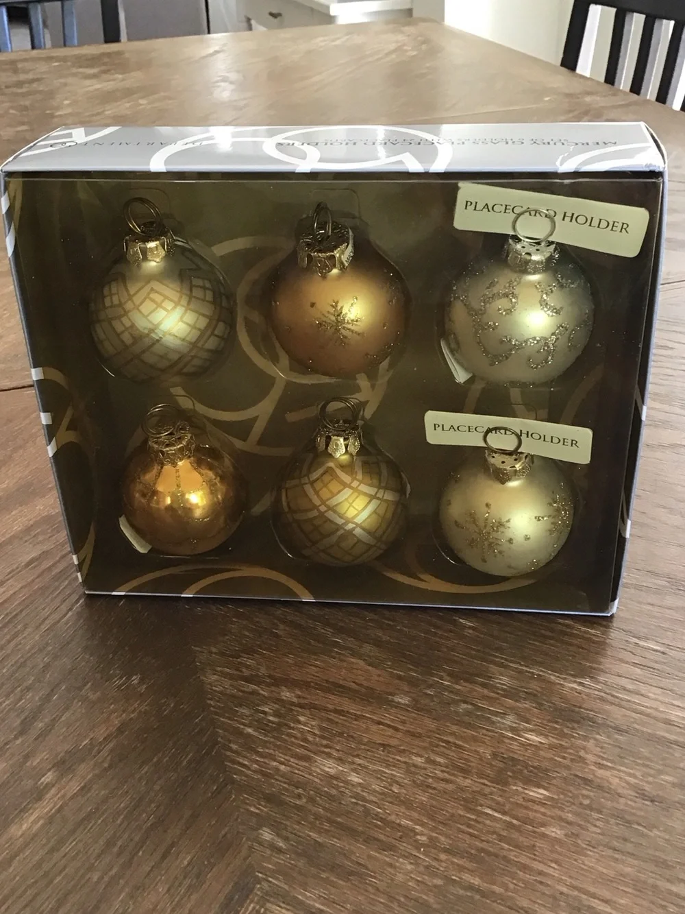 Department 56 mercury glass place card holders set of 6 Christmas